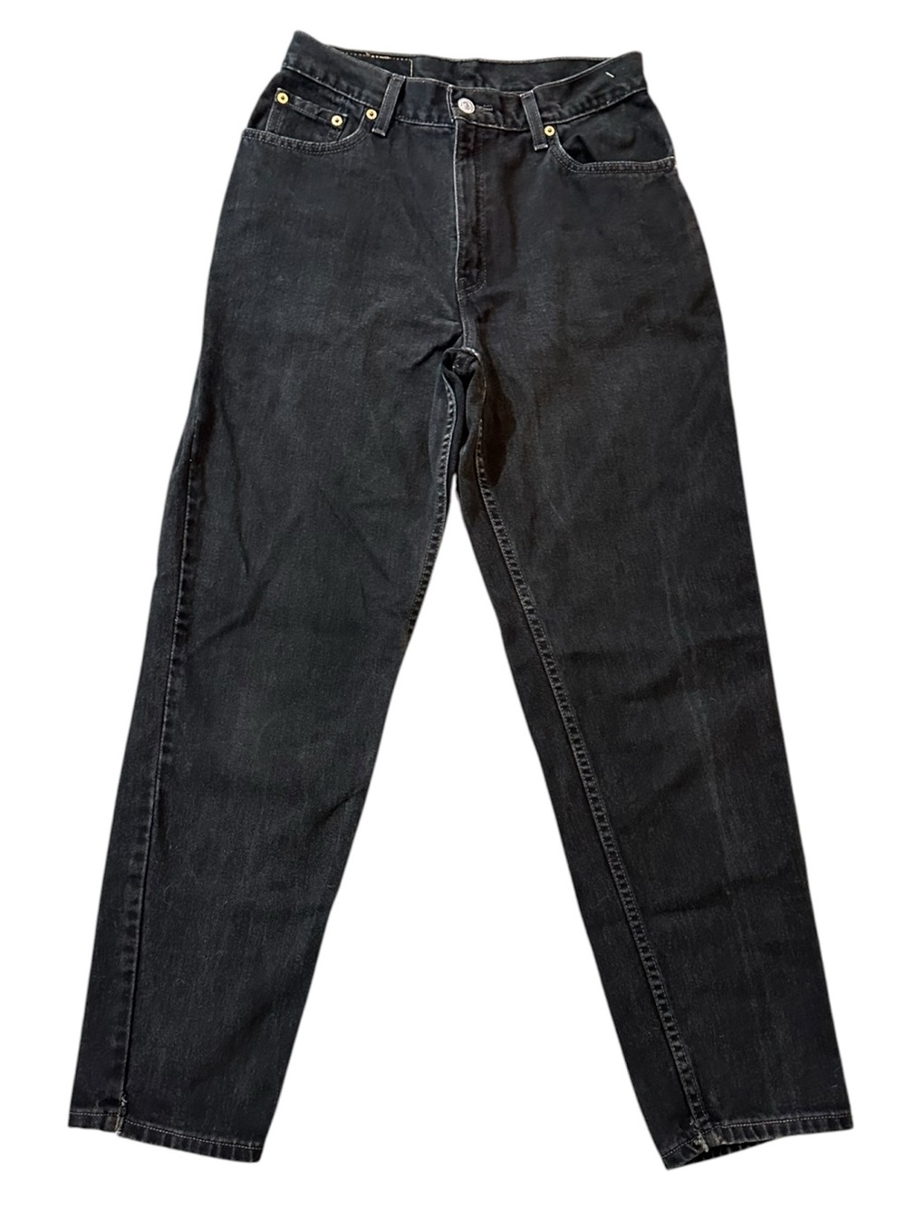 LEVI’S 550 relaxed fit tapered leg black 100% cotton jeans size 10 Mis M